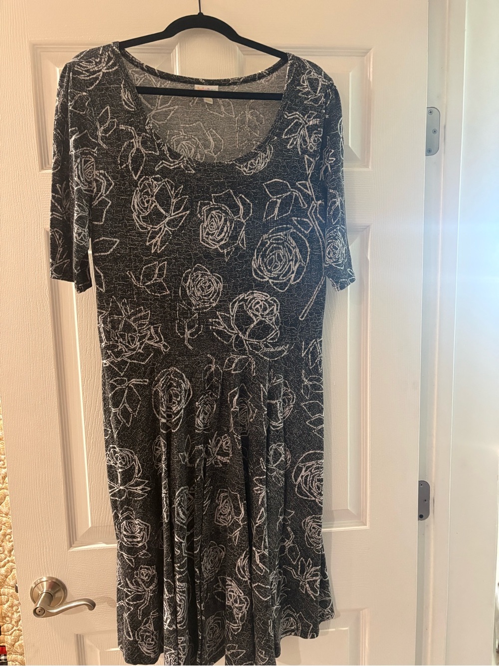 LuLaRoe Black Floral Midi Dress